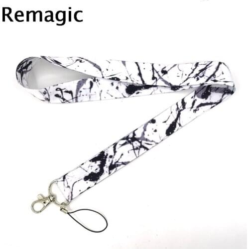 Ink Painting Neck Strap Lanyards ID badge card holder keychain Mobile Phone Strap Gift Ribbon webbing necklace