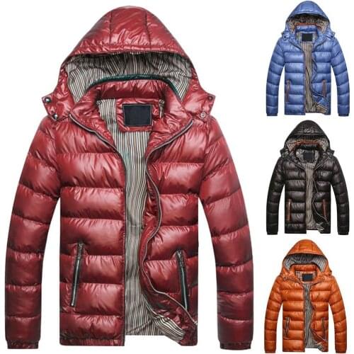 Winter Jacket Men Fashion Hooded Male Parka Jacket Mens Solid Color Thick Jackets Coats Man Winter Parkas куртка мужская зимняя
