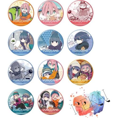 Yuru Camp Anime Badge Nadeshiko Shima Rin Metal Badge Pins Brooch Pins