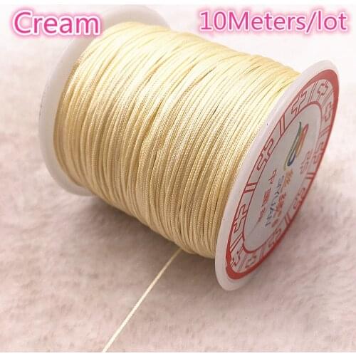 10Meters/lot 0.8/1.0mm Cream Nylon Cord Thread Chinese Knot Macrame Cord Bracelet Braided String DIY Tassels Beading Thread
