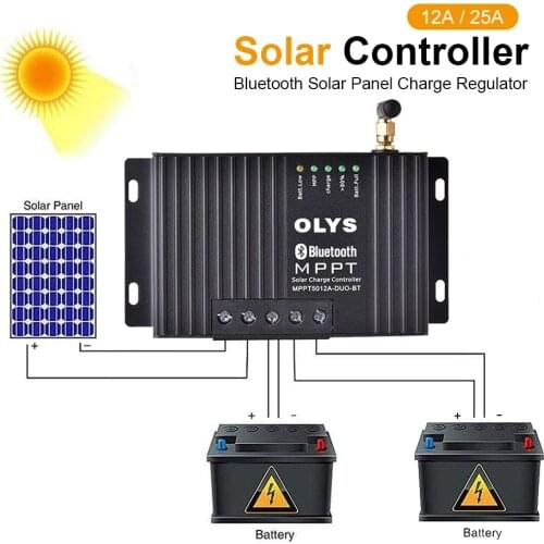 12V/24V Bluetooth MPPT Solar Charge And Discharge Controller 30A Auto Dual Battery Charger Solar Charging Controller