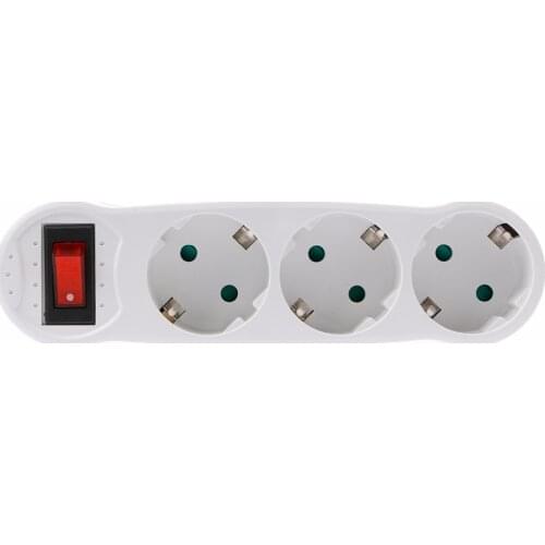 16A European Type Conversion Plug 1 TO 3 Way EU Standard Power Adapter Socket