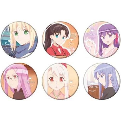 6pc/set Emiya-san Chi no Kyou no Gohan 58mm Icons Pins round Brooch