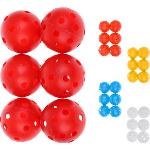 6 Pieces Perforated Plastic Indoor Practice Golf Balls Tennis Training Balls