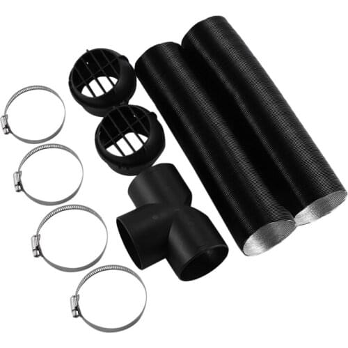 75mm Car Auto Heater Pipe Duct T Piece Warm Air Outlet Vent Hose Clips Set for Parking Heater Webasto Eberspacher