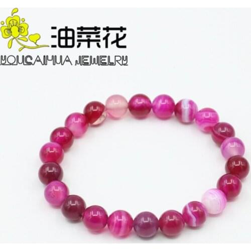 8mm Striated Onyx Tiger Eye Cat`s Eye Chalcedony Garnet Aquamarines Bracelets Round Beads Natural Stone Jewelry Making Wholesale