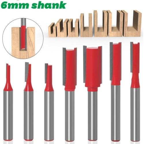 6mm Shank Straight Bit Woodworking Trimming Tools Router Bit For Wood Slotting Engraving Machine Carbide Endmill Milling Cutter