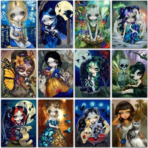 5D DIY Diamond Painting Vampire Girl Cartoon Ghost Full Square&Round Diamond embroidery Cross stitch Diamond mosaic home decor