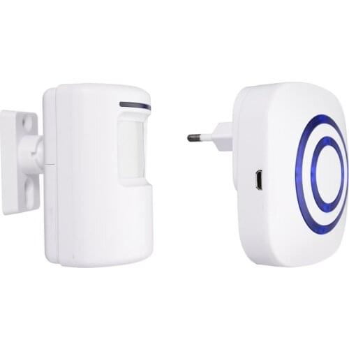 1pcs Visitor Doorbell Wireless PIR Store Shop Welcome Motion Sensor Entry Visitor Doorbell Alarm Door Bell with EU Plug