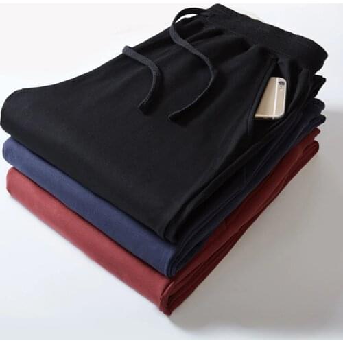 Spring Autumn Pants Men Loose Fashion Trend Outdoor Sport Jogger Casual Solid Color Elastic Waist Trousers Plus Size 2XL-10XL