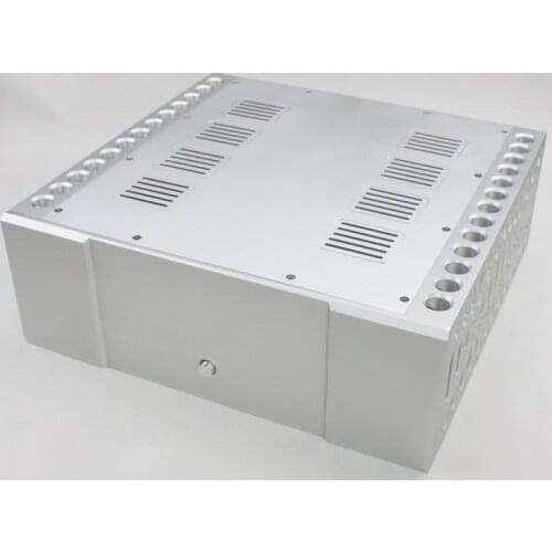 D410 W430 H150 Luxury Class A Chassis Big All Aluminum Preamp Case DIY Power Amplifier Housing DAC Decoding Cabinet Heat Sink