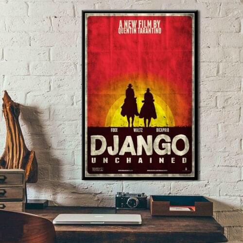 Django Unchained Quentin Tarantino Classic Movie Series Vintage Art Painting Vintage Canvas Poster Wall Home Decor