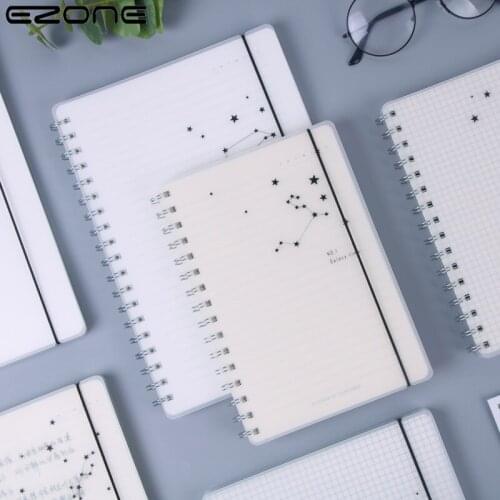 EZONE 16K/32K Transparent Matte Notebook Coils Horizontal Lines Blank Notebooks Student Stationery Exercise Book Simple Design