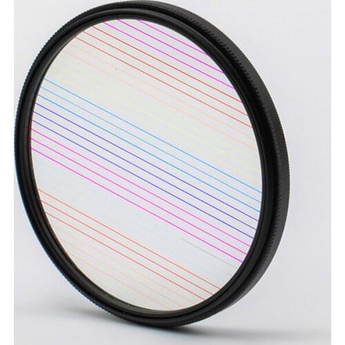 Rainbow Starlight Drawing Filter 77/82mm Widescreen Movie Special Effects Horizontal Spot Filter Shooting Night Scenes
