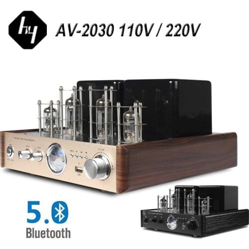 HY AV2030 Stereo Vacuum Tube Amplifier HIFI Bluetooth Optical Coaxial Tereo Audio Lossless Retro Music AMP 110V 220V Universal