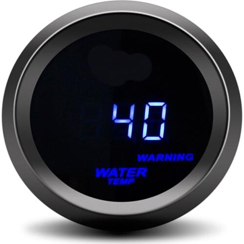Warning Light Water Temperature Gauge Racing Gauge Joint Pipe Sensor 2" 52MM Water Temp Gauge 40~150 Celsius LED Blue Digital
