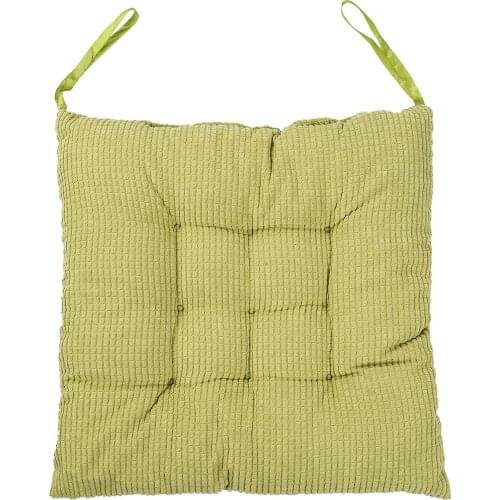 Square Seat Cushion Soft Elastic Chair Pads with Ties for Home Office Poolside Study Room Various Colors