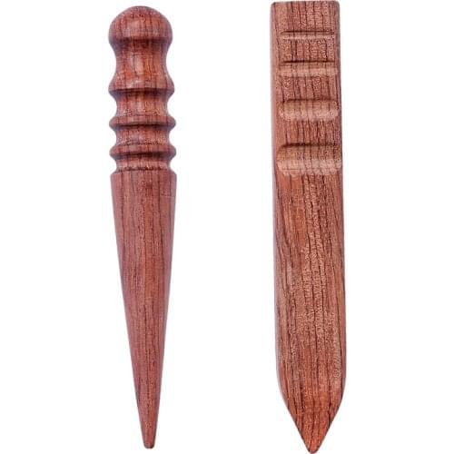 LMDZ Leathercraft Round/Flat Wood Edge Slicker Leathercraft Tool Flat Burnisher Wood Leathercraft