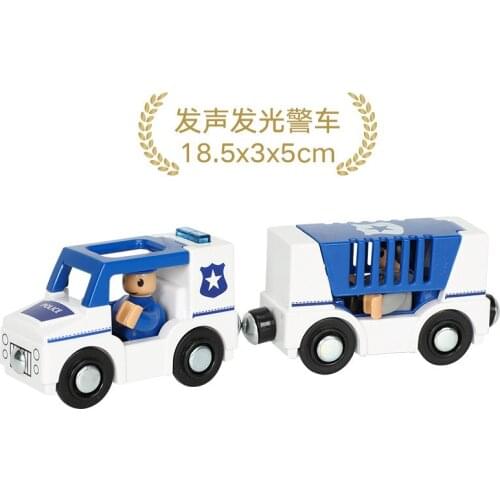 W02 sound and light 2 sections of magnetic train compatible with wooden track- car and Carriage of prisoners