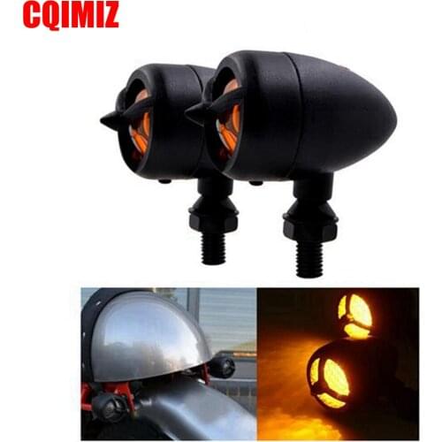 Motorcycle Shape Retro LED Turn Signal Lights Mini Bullet Indicator Blinkers Lights For Harley Cafe Racer