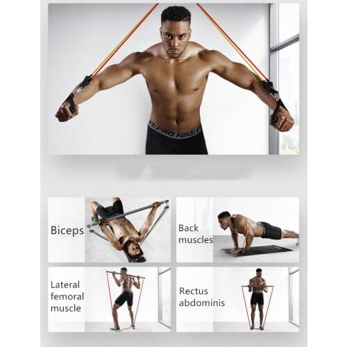 Resistance Bands Set Exercise Bands with Door Anchor Legs Ankle Straps for Resistance Training Physical Therapy Home Workouts