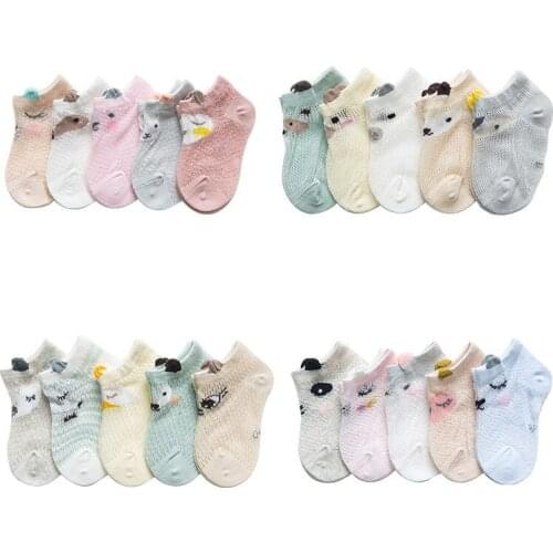 Baby Socks Newborn Summer Cartoon Mesh Thin Baby Socks for Girls Cotton Infant Casual Boy Girls Toddler Socks