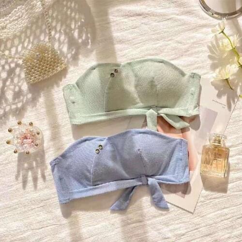 New Japanese Bra Briefs Set Sexy Solid Color Bra Fashion Push Up Underwear Womens Small Chest Without Steel Ring Sexy Lingerie