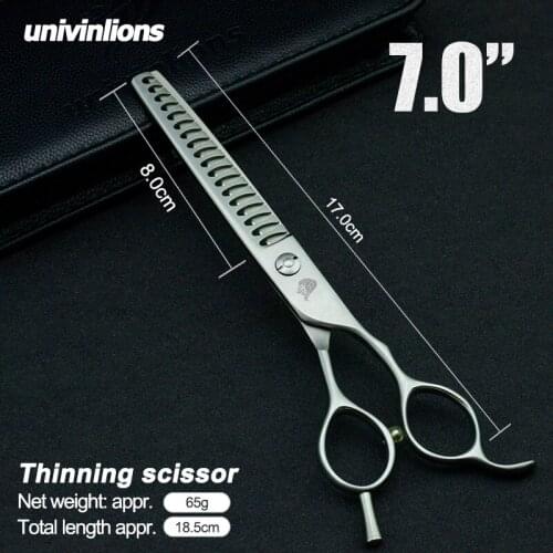 7" Pet Dog Gromming Scissors Thinning Shears Sharp Edge Animals Cat Hair Cutting Stainless Steel Shark Teeth Barber Cutting Tool