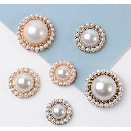 10 Pcs/Lot New Alloy Material Pearl Flower Plate Buckle Hand-made Diy Accessories For Headwear Shoes Bag And Clothing Material