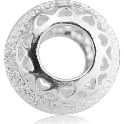 Fits for Pandora Charms Bracelets 100% 925 Sterling-Silver-Jewelry Glittering Hearts Beads Free Shipping