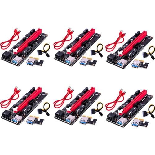 VER009s PCI-E Riser Card 009s PCI Express X1 to X16 Adapter 0.6M USB 3.0 Cable SATA 6Pin sata 4pin Power for Mining Bitcoin Mine