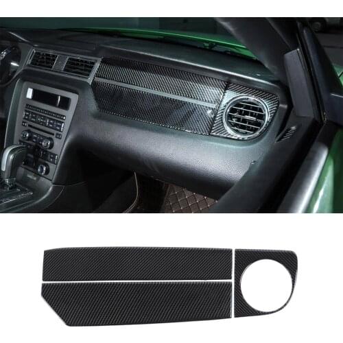 Real Carbon Fiber Car Stickers For Ford Mustang 2009-2013 Passenger Seat Air Vent Decoration Trim Styling 3pcs/set