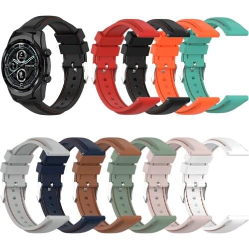 Solid Color Smart Sport Watchband Strap for Ticwatch Pro 3 Pro3 2020 LTE Watch Accessories Fashion Soft Silicone Strap