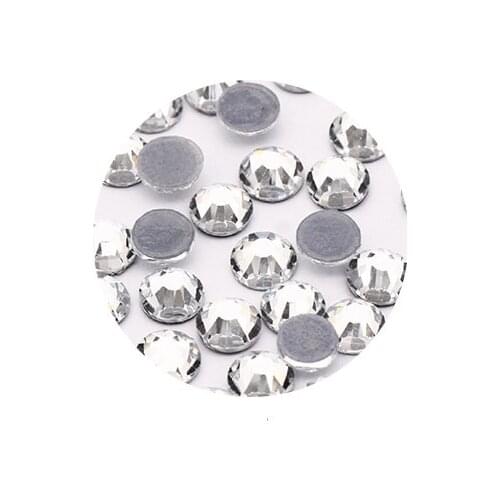 SS5-SS30 Glass Crystal white Rhinestones Iron On Stones Flatback Clear Hotfix Rhinestones For Wedding Dress Shoes Diy
