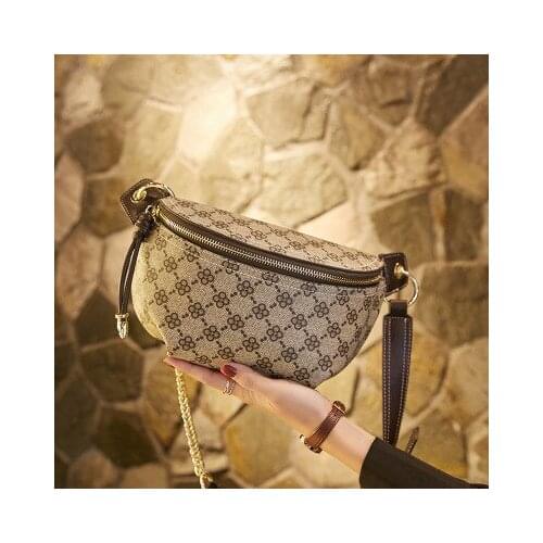 Retro Printing Shoulder Messenger Bags Women Classic Pillow-shaped Small Square Handbags 2020 Net Red Female Dumplings Waist Bag