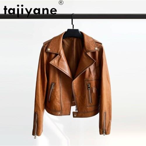Tajiyane Spring Real Leather Clothes for Women Ladies Genuine Sheepskin Coats Vintage Female Tops Shorts Mujer Chaqueta TN2047