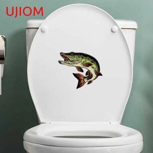 UJIOM Pike Fish Door Sticker Computer Refrigerator Decals for Furniture Living Room Decoration Bedroom Accessories Wall Stickers
