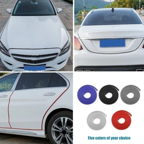 Universal 5m/16ft Car Door Anti Collision Strip with Steel Disc Bumper Trim Edge Scratch Protector Strip Sealing Guard Decor