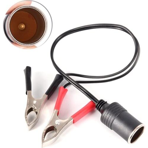 1 Pcs Car Battery Pump Alligator Clip Charger Cable Terminal Clip-on Cigarette Lighter Power Socket Adapter Adaptor
