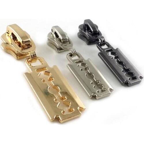 1pc Gold Zipper Head Metal 5#8# Zipper Slider for Nylon Universal Instant Fix Zipper Repair Kit for DIY Suitcase Bag Accessories