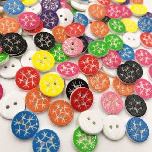 100pcs 12MM Lots Mix Colorful Snow Resin Buttons DIY Scrapbooking Accessories Kids Apparel Sewing Notions PT163