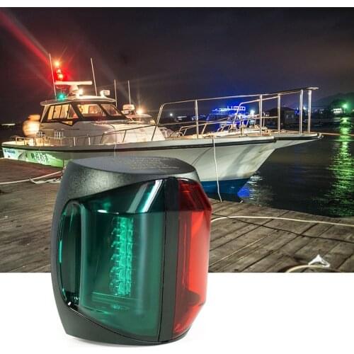 12V DC Red Green Marine Boat LED Light 2W Bi-Color Plastic Navigator Light Lamp
