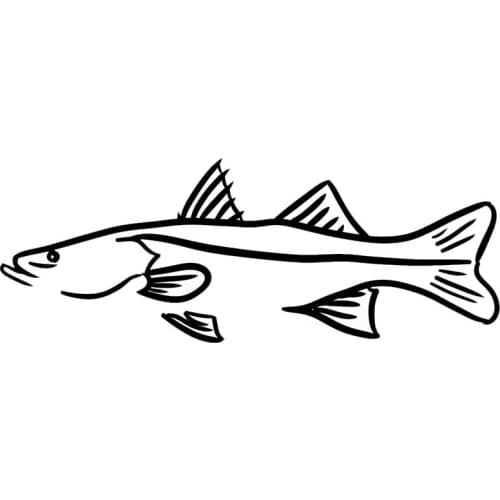 15.2*5.7CM Funny Fish Snook Animal Window Decals Car Styling Personality Decorative Stickers Black/Silver C6-1297