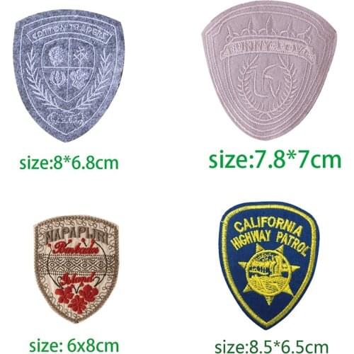 2 Pcs Cartoon Decorative Patch Shield medal icon Embroidered Applique Patches For DIY Iron on Badges Stickers on a backpack
