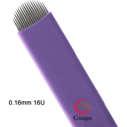 20pcs NANO Purple 0.16mm U shape 12U 14U 16U 18U Microblading Needles for Permanent Makeup Supplies Manual Eyebrow Blades