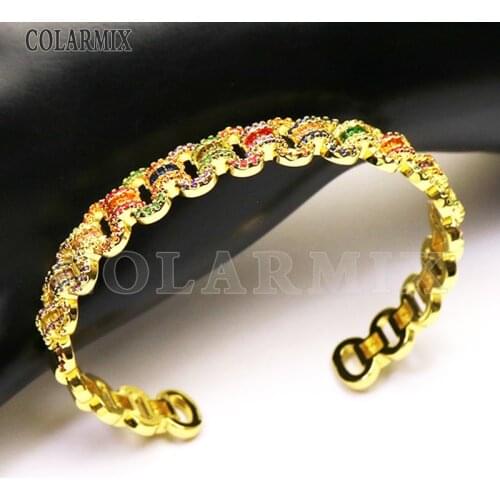 3Pcs New design zircon crystal bangles high quality Colorful zircon Metal bangle fashion jewelry for women 51365