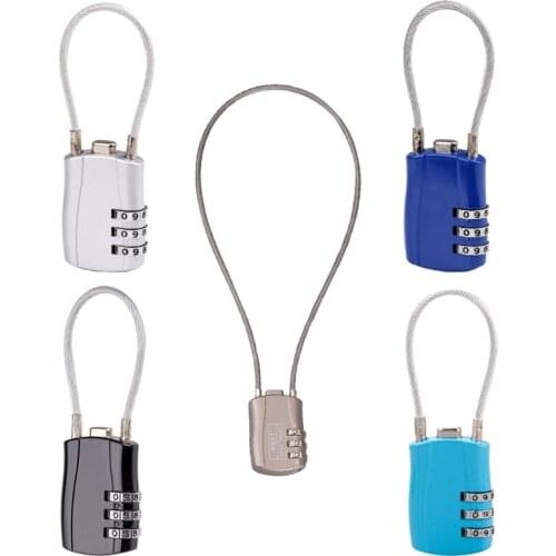 3-digit Motorcycle Helmet Lock Combination Lock With Cable for Motorbike Scooter Street Bike, Secures Helmet G99D