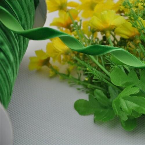 5Y Green Color 3/8"Velet Ribbon Craft/Wedding/sewing Free Shipping VR07