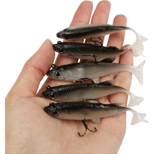 5pcs/lot Soft Lure 8cm 14g Wobblers Artificial Bait Fishing Lures Sea Bass Carp Fishing Lead Fish Jig