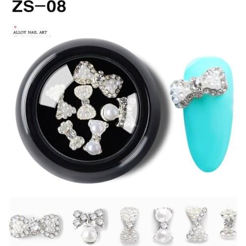 6Pcs/box 3D Nail Art Gem Glittering Rhinestone Beads DIY Manicure Decor Nail Art SANA889
